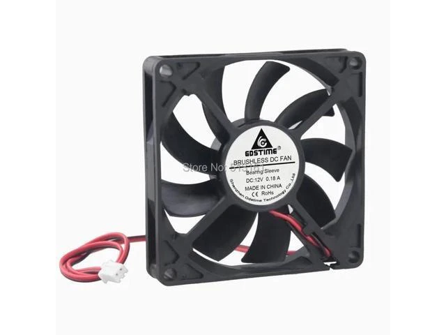 Alt view image 6 of 10 - 2pcs/lot 80mm 80x80x15mm 8cm DC 12V 2Pin Brushless Cooling Cooler Fan