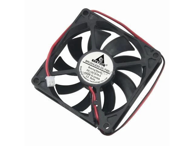 Alt view image 8 of 10 - 2pcs/lot 80mm 80x80x15mm 8cm DC 12V 2Pin Brushless Cooling Cooler Fan
