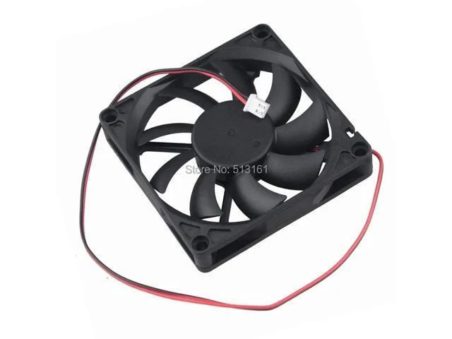 Alt view image 9 of 10 - 2pcs/lot 80mm 80x80x15mm 8cm DC 12V 2Pin Brushless Cooling Cooler Fan