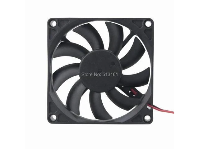Alt view image 10 of 10 - 2pcs/lot 80mm 80x80x15mm 8cm DC 12V 2Pin Brushless Cooling Cooler Fan