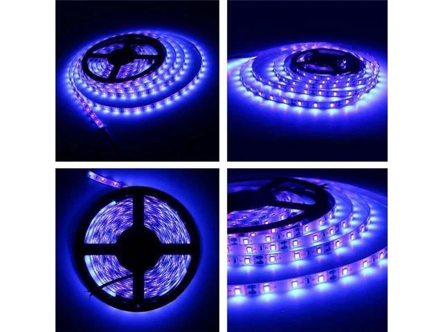 Alt view image 8 of 10 - 5M UV Light Strip Flexible LED Strip Light UV Purple Light Strip LED 3528smd Waterproof IP65/Not-waterproof DC12V With DC head