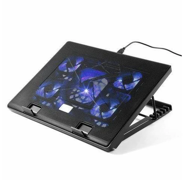 Alt view image 8 of 10 - Cooling Cooler Pad Stand 5 Fan 2 USB Computer Mat for 11"-17" Notebook