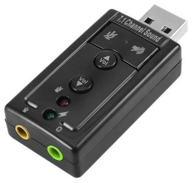 Alt view image 8 of 10 - Headset Supports 3D Sound 7.1 External USB Sound Card Audio Adapter AUX Headphone Microphone Converter