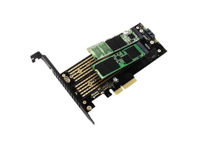 Alt view image 6 of 8 - SK7 M.2 NVMe SSD NGFF TO PCI-E Riser Card X4 Adapter M Key B KEY Dual Interface Card Support PCI Express3.0 Dual Voltage 12V+3.3V SATA3
