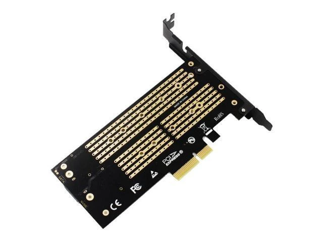 Alt view image 8 of 8 - SK7 M.2 NVMe SSD NGFF TO PCI-E Riser Card X4 Adapter M Key B KEY Dual Interface Card Support PCI Express3.0 Dual Voltage 12V+3.3V SATA3