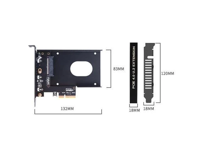 Alt view image 6 of 10 - 2021 U.2 To PCIe Adapter PCI-E Riser 4.0 X 4 U.2 SFF-8639 Adapter NVMe PCIe SSD Expansion Card Riser Card Dropshipping