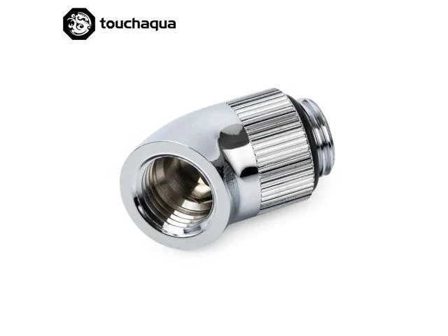 Alt view image 10 of 10 - 2PCS Bitspower G1/4" Rotary 45 Degree Fittings,Computer Case Water Building Elbow Black ,Silver