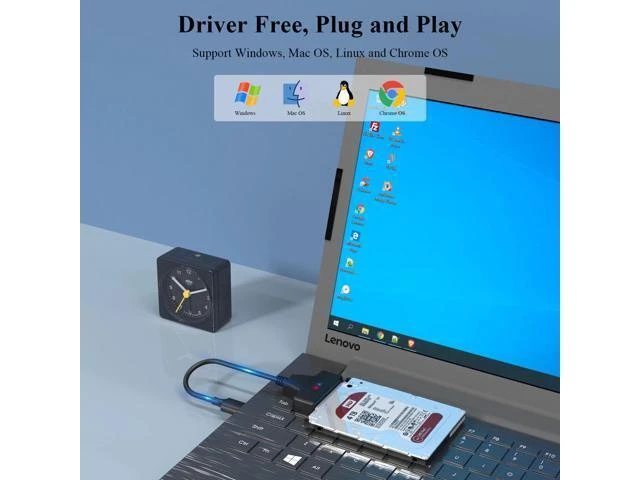 Alt view image 8 of 10 - SATA to USB 3.0 Adapter Cable SSD and HDD Hard Drive Connector 5Gbps Support SATA III UASP SSD/HDD Data Transfer
