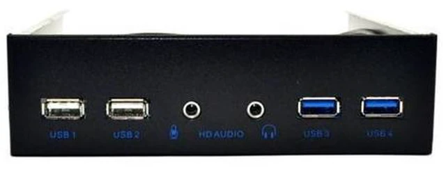 Alt view image 11 of 12 - 5.25 Inch Desktop Pc Case Internal Front Panel Usb Hub 2 Ports Usb 3.0 And 2 Ports Usb 2.0 With Hd Audio Port 20 Pin Connector