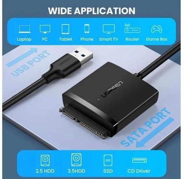 Alt view image 9 of 10 - SATA USB Adapter USB 3.0 2.0 to Sata 3 Cable Converter Cabo For 2.5 3.5 HDD SSD Hard Disk Drive Sata to USB Adapter