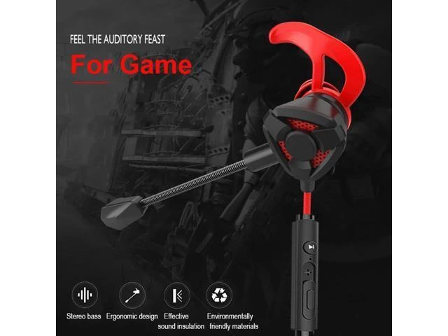 Alt view image 9 of 10 - Wired Earbuds Sport In Ear Earphones Gaming Headphone with Microphone Ear Piece for Mobile Phone PC Headset Gamer