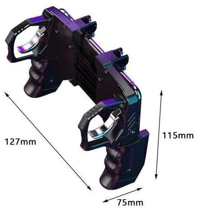 Alt view image 7 of 10 - Mobile Trigger Controller Control For Mobile Phone Game L1 R1 Shooter Triggers Fire Button For iPhone Android Phone Gamepad