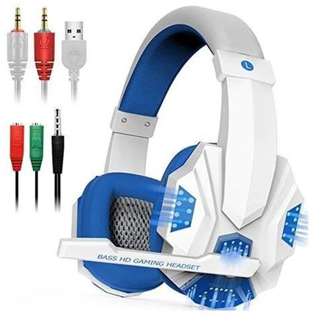 Alt view image 6 of 10 - LED Lights Gaming Headset For PC Stereo Surround Sound Noise Cancelling Wired Gamer Headphones With Mic auriculares