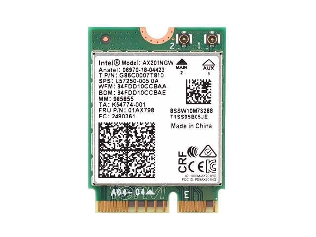 Alt view image 9 of 10 - 2.4Gbps Dual Band 802.11ax/ac Wi-Fi 6 AX201 Bluetooth 5.0 Wireless Desktop Adapter Kit NGFF CNVio2 Wifi Card AX201NGW Antenna