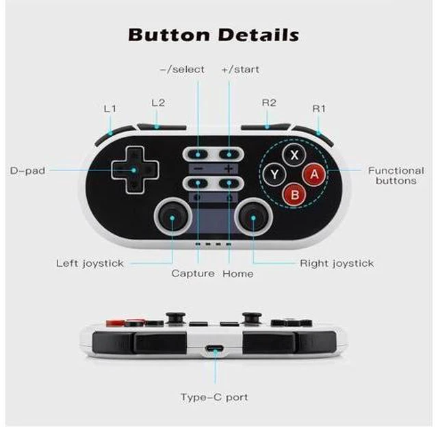 Alt view image 10 of 10 - Bluetooth Wireless NS Switch Controller For Switch Game Machine PS3, Android, PC Gamepad