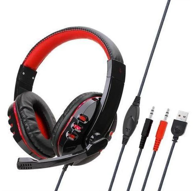 Alt view image 7 of 10 - Wired Computer Gaming Headphones Earphone Over-ear Game Headset With Microphone AUX+USB Port Volume Control for PC