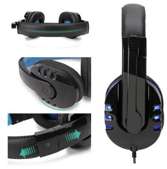 Alt view image 8 of 10 - Wired Computer Gaming Headphones Earphone Over-ear Game Headset With Microphone AUX+USB Port Volume Control for PC