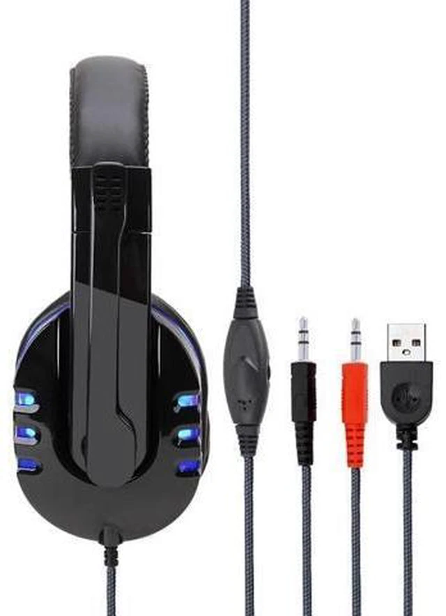 Alt view image 9 of 10 - Wired Computer Gaming Headphones Earphone Over-ear Game Headset With Microphone AUX+USB Port Volume Control for PC