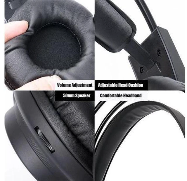 Alt view image 9 of 10 - Gaming Earphones with Mic 3.5mm Wired Headset Stereo Sound Game Headphone for PC Gamer Computer Laptop PS4 LED RGB Light