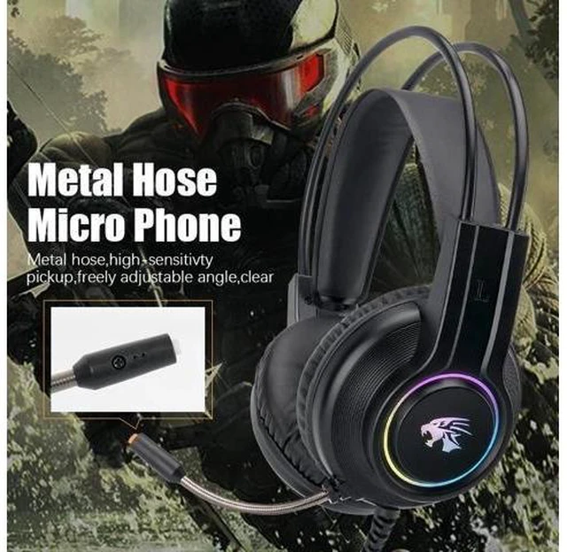 Alt view image 8 of 10 - Gaming Earphones with Mic 3.5mm Wired Headset Stereo Sound Game Headphone for PC Gamer Computer Laptop PS4 LED RGB Light