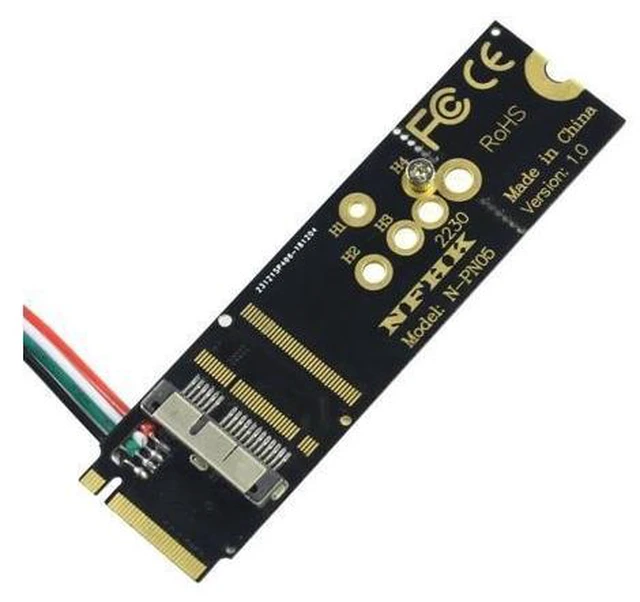 Alt view image 12 of 12 - 6+12 Pin Bluetooth Wifi Wireless Card Module to M.2 Key M PCIe X4 Adapter Card for NGFF M.2 Converter Card