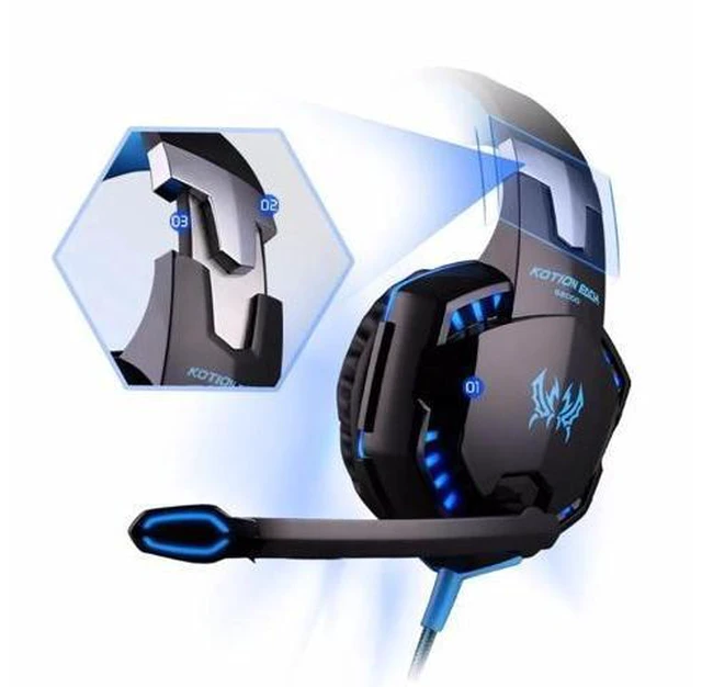 Alt view image 7 of 10 - Gaming Headphone Stereo Over-Ear Game Headset Headband Earphone with Mic LED Light for PC Gamer+6 Button Pro Gaming Mouse