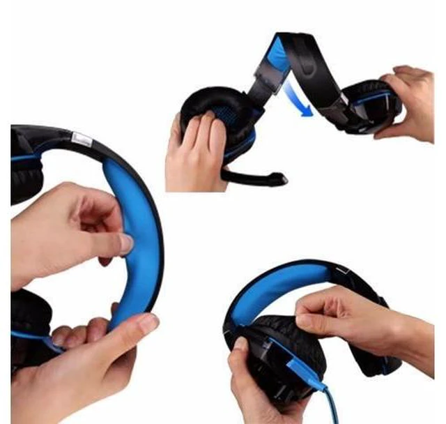 Alt view image 8 of 10 - Gaming Headphone Stereo Over-Ear Game Headset Headband Earphone with Mic LED Light for PC Gamer+6 Button Pro Gaming Mouse