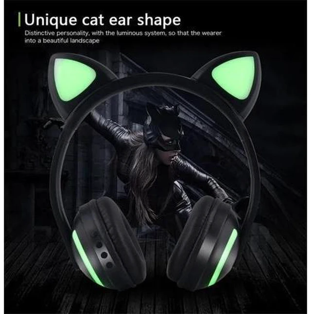 Alt view image 11 of 12 - Glowing Cat Ear Headphones Colorful Led Light Wireless Stereo Headset Computer Phone Gaming Headphone For Women Gifts
