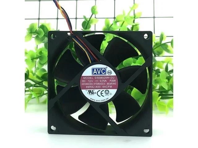 Alt view image 10 of 10 - 2 Pieces New CPU Cooler Fan For DS08025R12U 80*80*25mm 12V 0.7A P158/P197/P209 PC Server Inverter Chassis Cooling 4 Pins 0TJ5T2
