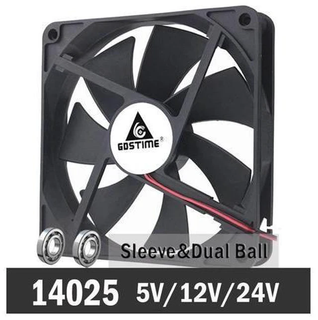 Alt view image 6 of 10 - 14cm 140mm 5V 12V 24V PC Computer Case Fan Laptop CPU Cooling Fan 2PIN USB 140x140x25mm Ball/Sleeve Bearing
