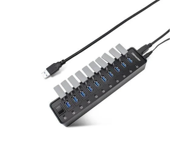 Alt view image 11 of 12 - 10-Port USB 3.0 Hubs Portable USB C HUB USB-C To 3.0 HUB USB3.0 With Power Switch For Mac book Computer Desktop US Plug