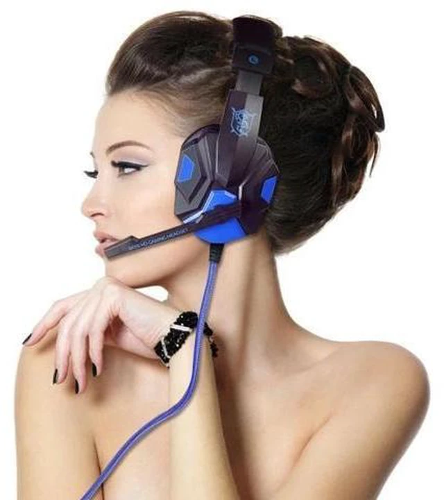Alt view image 10 of 10 - LED Lights Gaming Headset For PC Stereo Surround Sound Noise Cancelling Wired Gamer Headphones With Mic auriculares