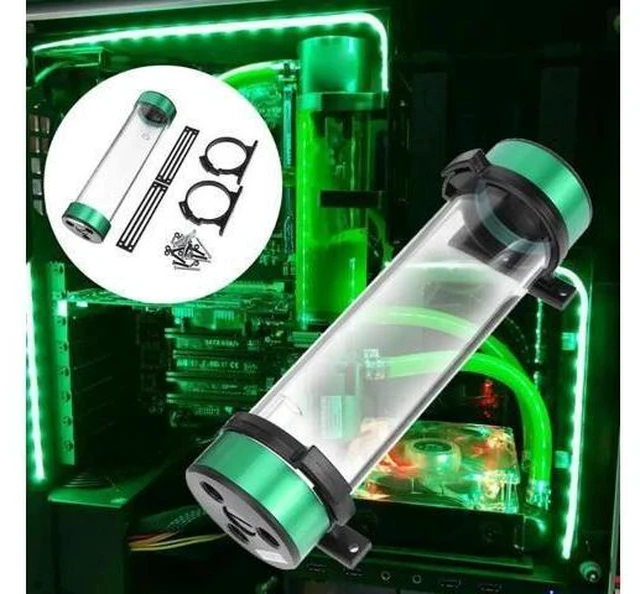 Alt view image 9 of 10 - 234mm Cylinder Water Reservoir Tank G1/4 Thread Liquid Water Cooling Kit Radiator For PC Computer Component Water Cooling System
