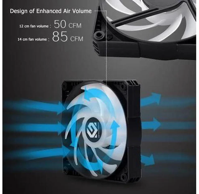 Alt view image 7 of 10 - 120mm/140mm Gorgeous PC Case Cooling Fan DRGB 4Pin PWM Chassis Cooler Computer components and hardware