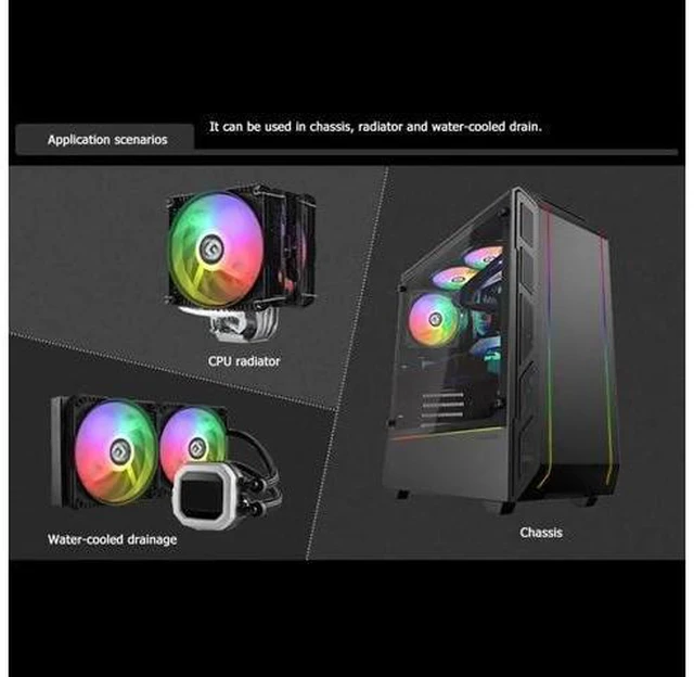 Alt view image 9 of 10 - 120mm/140mm Gorgeous PC Case Cooling Fan DRGB 4Pin PWM Chassis Cooler Computer components and hardware