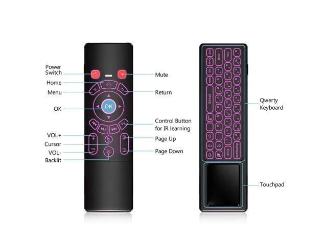 Alt view image 8 of 10 - T6 Plus Backlit 2.4GHz Air mouse mini Wireless Keyboard & touchpad Remote Control for Android TV Box mini PC Projector