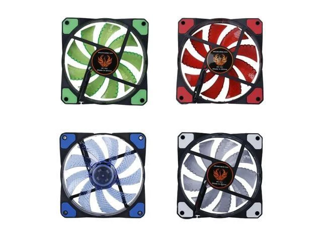 Alt view image 8 of 10 - 120mm pc computer fan 15 Lights LED Cooler Cooling Fan Plastic 12V DC 4P 3P 120*120*25mm Easy Installed Fan Colorful Computer