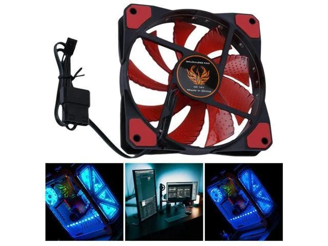 Alt view image 9 of 10 - 120mm pc computer fan 15 Lights LED Cooler Cooling Fan Plastic 12V DC 4P 3P 120*120*25mm Easy Installed Fan Colorful Computer