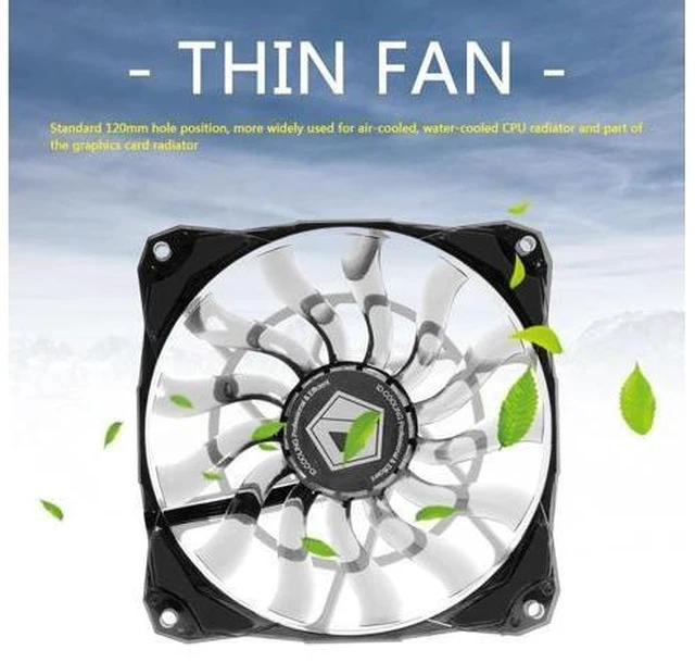 Alt view image 6 of 10 - NO-12015 120mm 12V DC 4-Pin Temperature Control Cooling Fan Heatsink Desktop PC Computer Case Thin Radiator Cooler