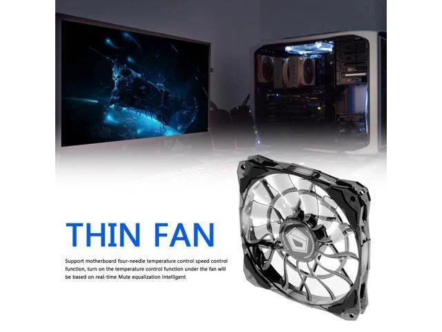 Alt view image 8 of 10 - NO-12015 120mm 12V DC 4-Pin Temperature Control Cooling Fan Heatsink Desktop PC Computer Case Thin Radiator Cooler