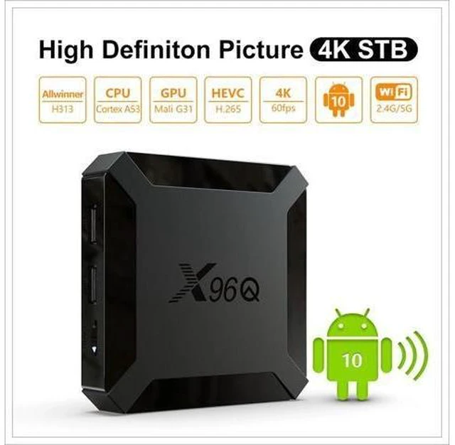 Alt view image 7 of 10 - 10 X96Q TV Box 2GB 16GB Allwinner H313 Quad Core 4K 2.4G Wifi Netflix Youtube 10 Set Top Box Media Player