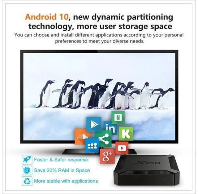 Alt view image 8 of 10 - 10 X96Q TV Box 2GB 16GB Allwinner H313 Quad Core 4K 2.4G Wifi Netflix Youtube 10 Set Top Box Media Player