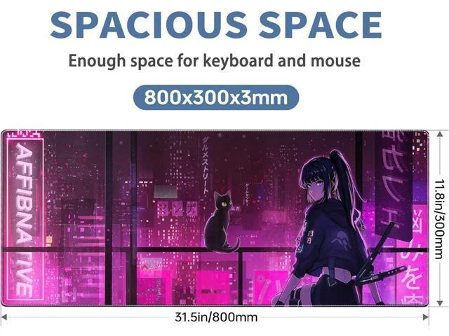 Alt view image 9 of 14 - Japanese Samurai Anime Mouse Pad Large Desk Mat Extended Keyboard Mouse Pad Gaming Mousepad with Non-Slip Base and Stitched Edge Anime Mouse Mat Desk Pad 31.5 X 11.8 In Mouse Pads for Desk Home Office