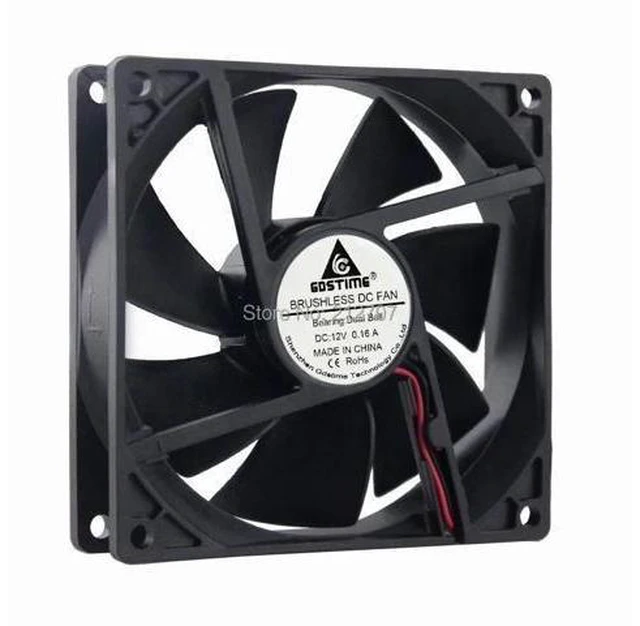 Alt view image 6 of 10 - 92mm x 25mm DC 12V 2Pin Ball Bearing Computer Cooling Fan for PC Case CPU Cooler