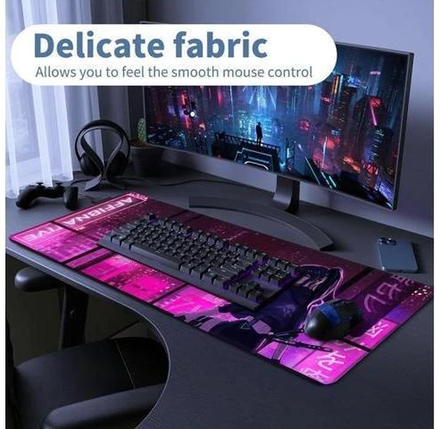 Alt view image 12 of 14 - Japanese Samurai Anime Mouse Pad Large Desk Mat Extended Keyboard Mouse Pad Gaming Mousepad with Non-Slip Base and Stitched Edge Anime Mouse Mat Desk Pad 31.5 X 11.8 In Mouse Pads for Desk Home Office