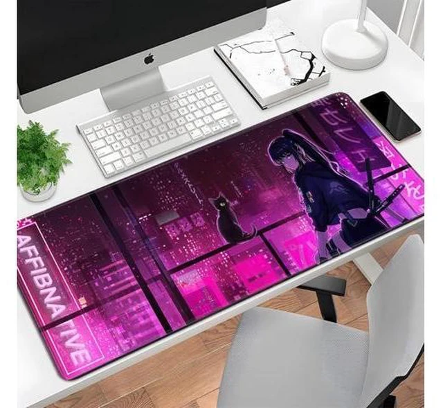 Alt view image 14 of 14 - Japanese Samurai Anime Mouse Pad Large Desk Mat Extended Keyboard Mouse Pad Gaming Mousepad with Non-Slip Base and Stitched Edge Anime Mouse Mat Desk Pad 31.5 X 11.8 In Mouse Pads for Desk Home Office