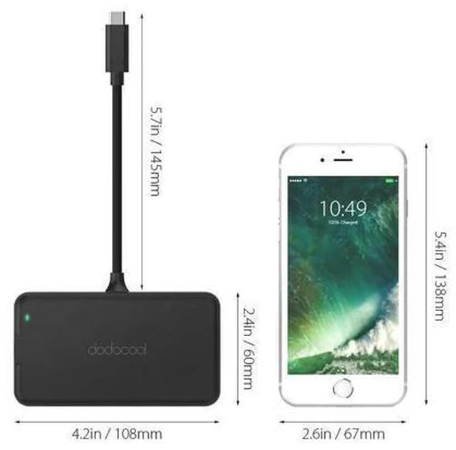 Alt view image 7 of 10 - 8-in-1 Multifunction USB-C Hub with Type-C PD 4K Video HD Gigat Ethernet Adapter SD/TF Card Reader USB3.0 Type C HUB