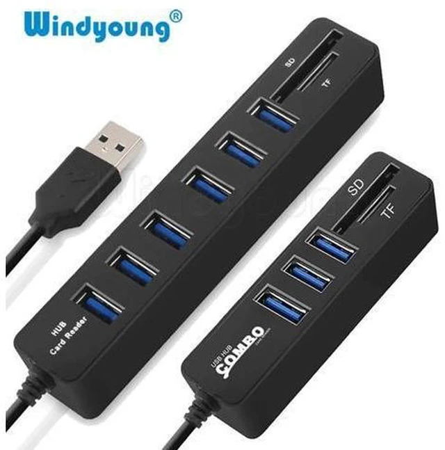 Alt view image 6 of 10 - Hub 3.0 Multi C 3.0 Hub Splitter High Speed 3 / 6 Ports Hab TF SD Card Reader C HUB For PC Computer Accessories