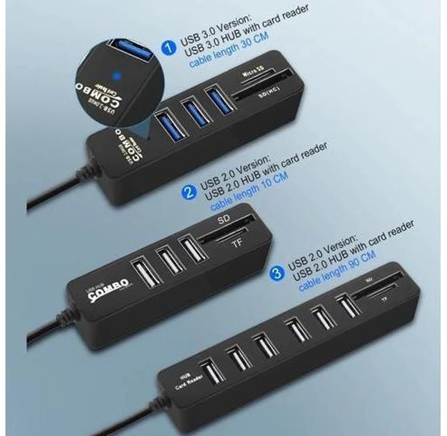 Alt view image 7 of 10 - Hub 3.0 Multi C 3.0 Hub Splitter High Speed 3 / 6 Ports Hab TF SD Card Reader C HUB For PC Computer Accessories