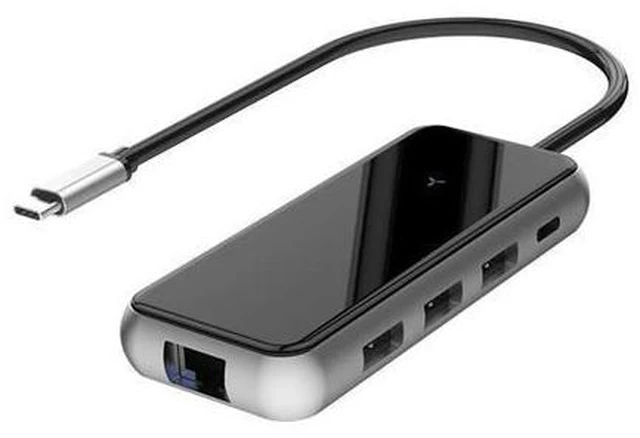Alt view image 7 of 10 - USB C Hub Adapter 8 In1 Gigat RJ45+USB3.0X3+PD++SD/Mini Reader USB Hub for Mac Book Phone Laptop mac book